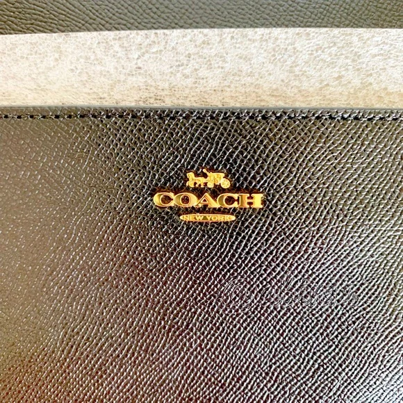 NWT Coach Black Leather Messenger Crossbody Bag Purse - Picture 2 of 6